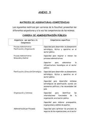 Matrices de Asignaturas-Competencias