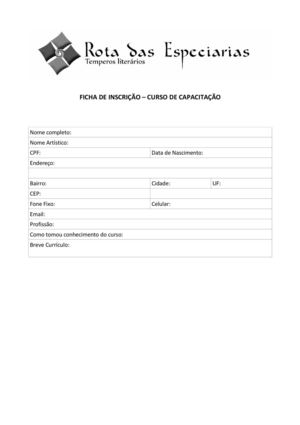 ficha de inscrição - modelo
