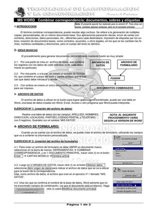 WORD 15 - Combinar correspondencia