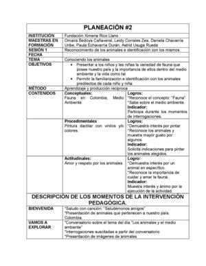 segunda planeación animales