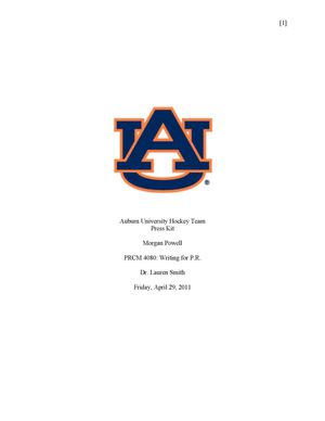 Auburn Hockey Media Kit