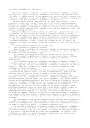 Cuentos medievales: los fabliaux