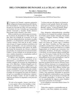 Muriente Pérez, Julio - Del Congreso de Panamá a la Celac: 185 años