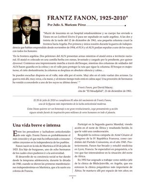 Muriente Pérez, Julio - Frantz Fanon, 1925-2010*