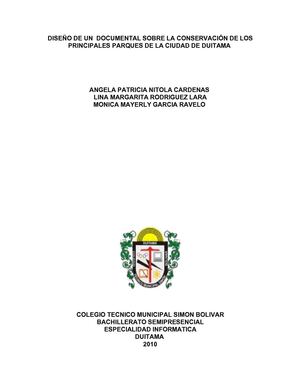 DISEÑO DE UN  DOCUMENTAL SOBRE LA CONSERVACIÓN DE LOS PRINCIPALES PARQUES DE LA CIUDAD DE DUITAMA