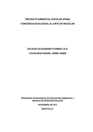 PRAE Alexander Fleming IED