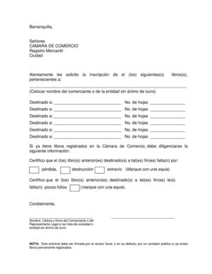 formato inscripcion de libros