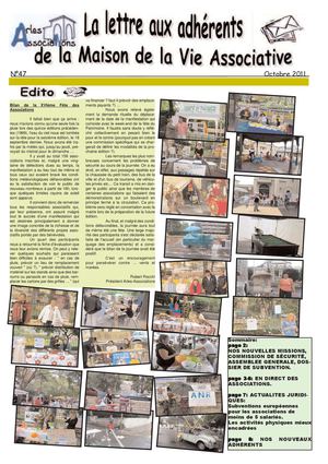 Lettre aux Adhérents N° 47 - Novembre 2011