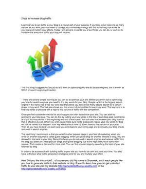 two tips to increase blog traffic