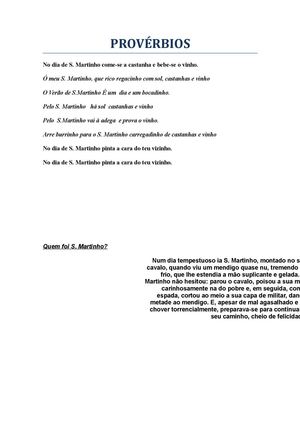PROVÉRBIOS de são Martinho