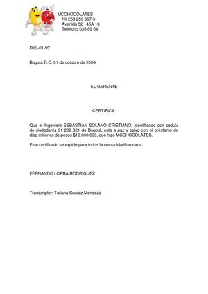 CERTIFICADOS Y CONSTANCIAS