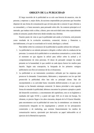 Origen de la publicidad