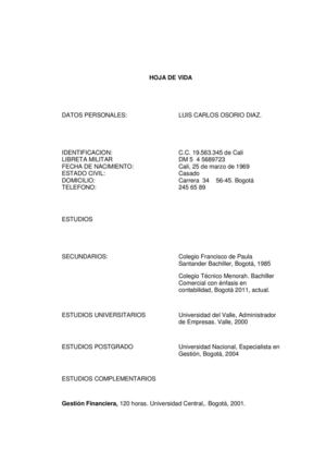 HOJA DE VIDA luis carlos