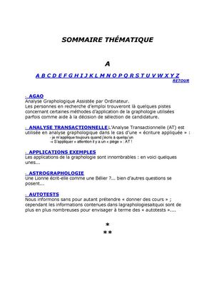 Sommaire thematique de lagraphologiesaitquoi v2
