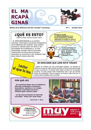 El Marcapáginas de octubre