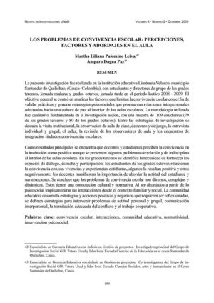 Articulo GIS: Los problemas de convivencia escolar 