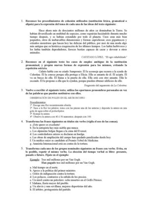 Actividades cohesión 1º Bachillerato