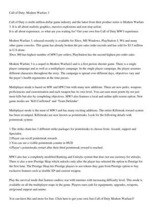 Call Of Duty Modern Warfare 3 Free