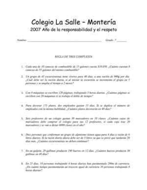 Regla de tres compuesta