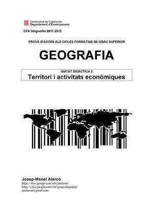 GEOGRAFIA PACFGS UD2 TERRITORI I ACTIVITATS ECONÒMIQUES