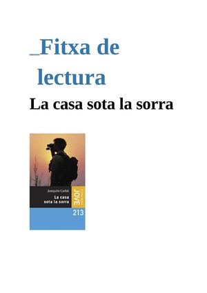 Fitxa de lectura La casa sota la sorra Wassima Mouka 2N B Ruth Mohino 