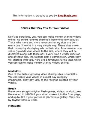 8 Sites That Pay You for Your Videos