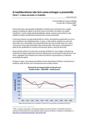 O Neoliberalismo Parte I - O deus-mercado e o trabalho 