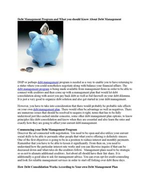 Debt Management Program and What you should Know About Debt Management