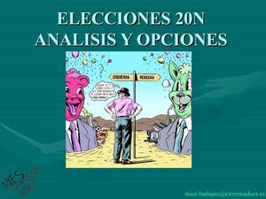 ELECCIONES 20N: ANALISIS Y OPCIONES