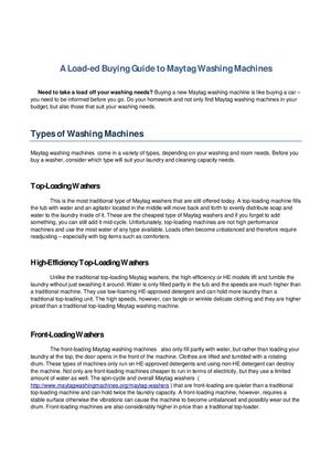 Maytag Washing Machines