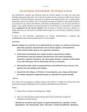 LAS PRIMERAS CIVILIZACIONES