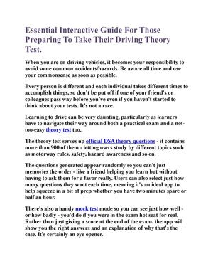 How to Prepare for driving theory test