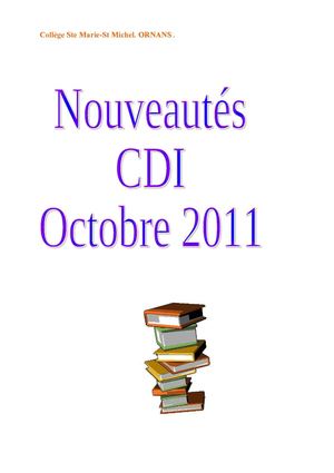 Nouveautés CDI oct-2011