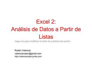 Excel Análisis de Datos