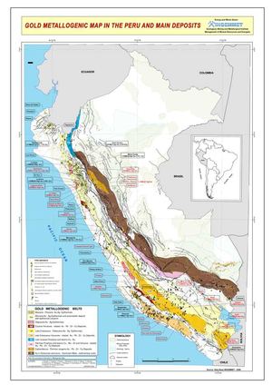 Mapa Metalogenético del oro 2008 ENG Quispe et al
