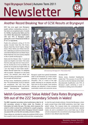 Ysgol Bryngwyn School Autumn 2011 Newsletter