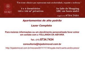 Royale Merit Preco atrativo de apartamentos em Santo André ao lado do Shopping ABC