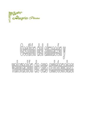gestión del almacén alegria floristeria