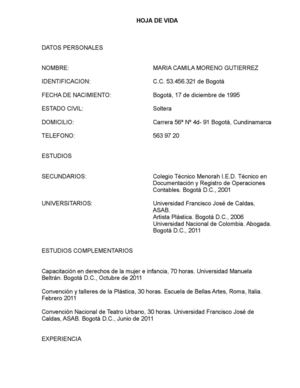 HOJA DE VIDA Maria Camila