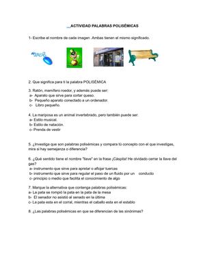 Palabras polisémicas