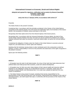 International Covenant on Economic, Social and Cultural Rights, 16 December 1966