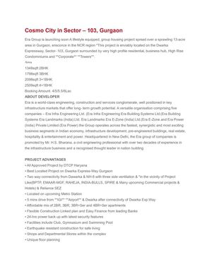 Era cosmo city project in gurgaon