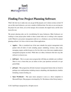 Finding Free Project Planning Software