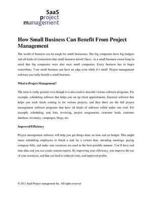 How Small Business Can Benefit From Project Management