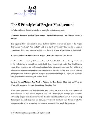 The 5 Principles of Project Management