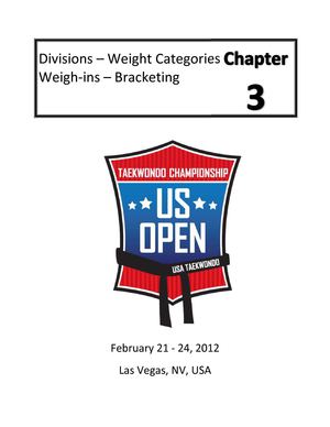 Divisions-weight categories-weigh-in US TKD OPEN 2012