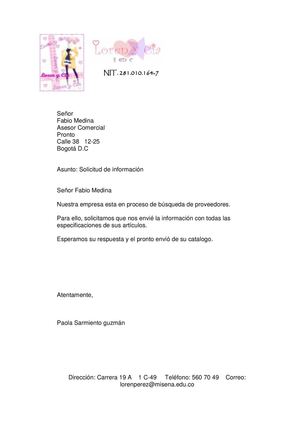 Solicitud de informacion
