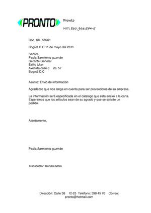 Envio de informacion
