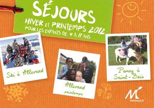 Séjours enfants - Hiver et printemps 2012