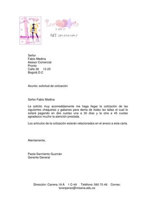 Solicitud de cotizacion